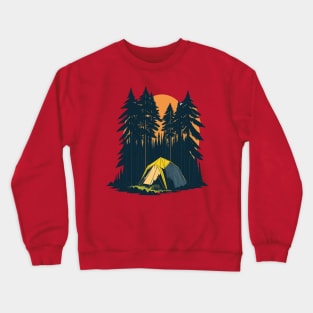 Camping tent in the forest Crewneck Sweatshirt